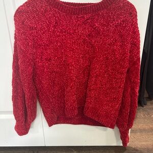 Pink Rose Vibrant Red Women's Sweater